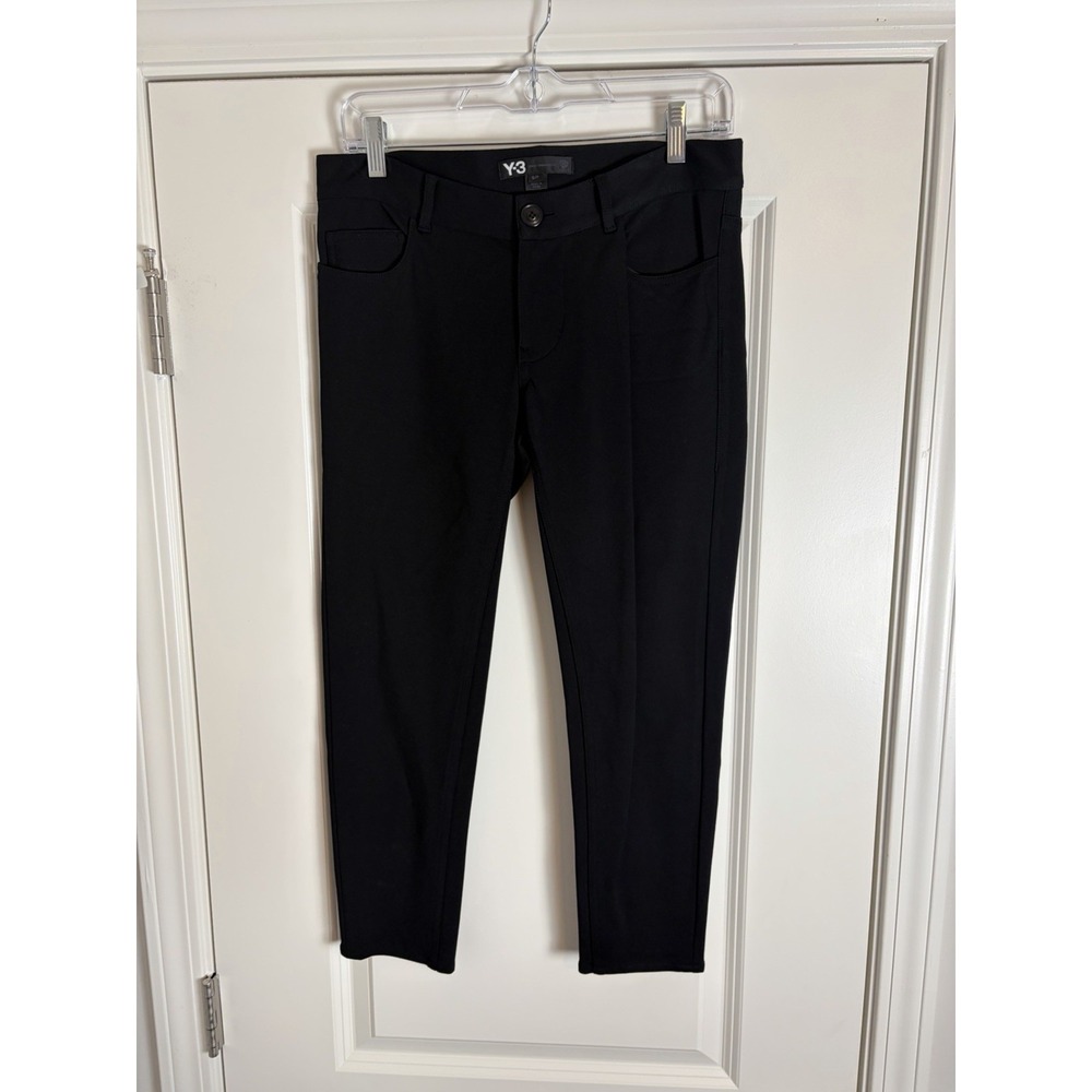 Y-3 Adidas Stylish Black Women's Pants Straight Black Yohji Yamamoto, Size Sm